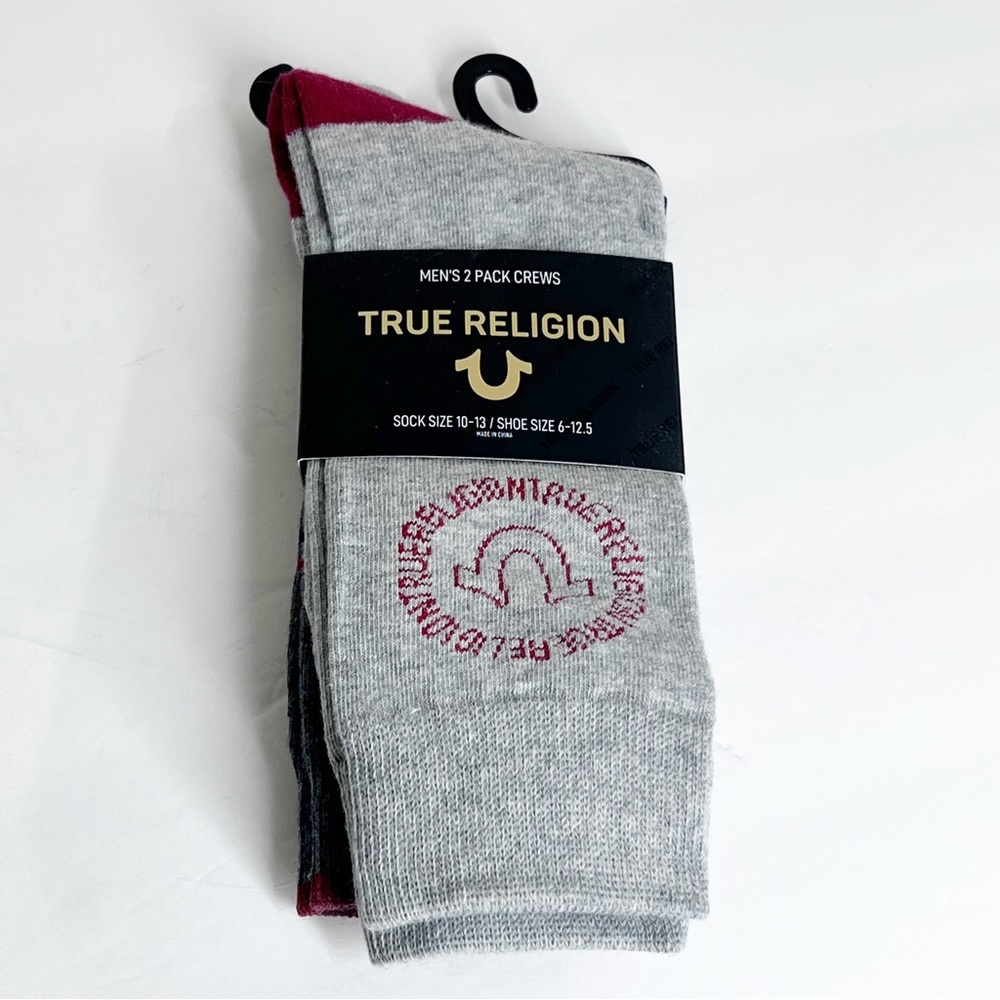 TRUE RELIGION men’s striped & logo’d casual socks NWT Gift SHOE SIZE 6-12.5 new
